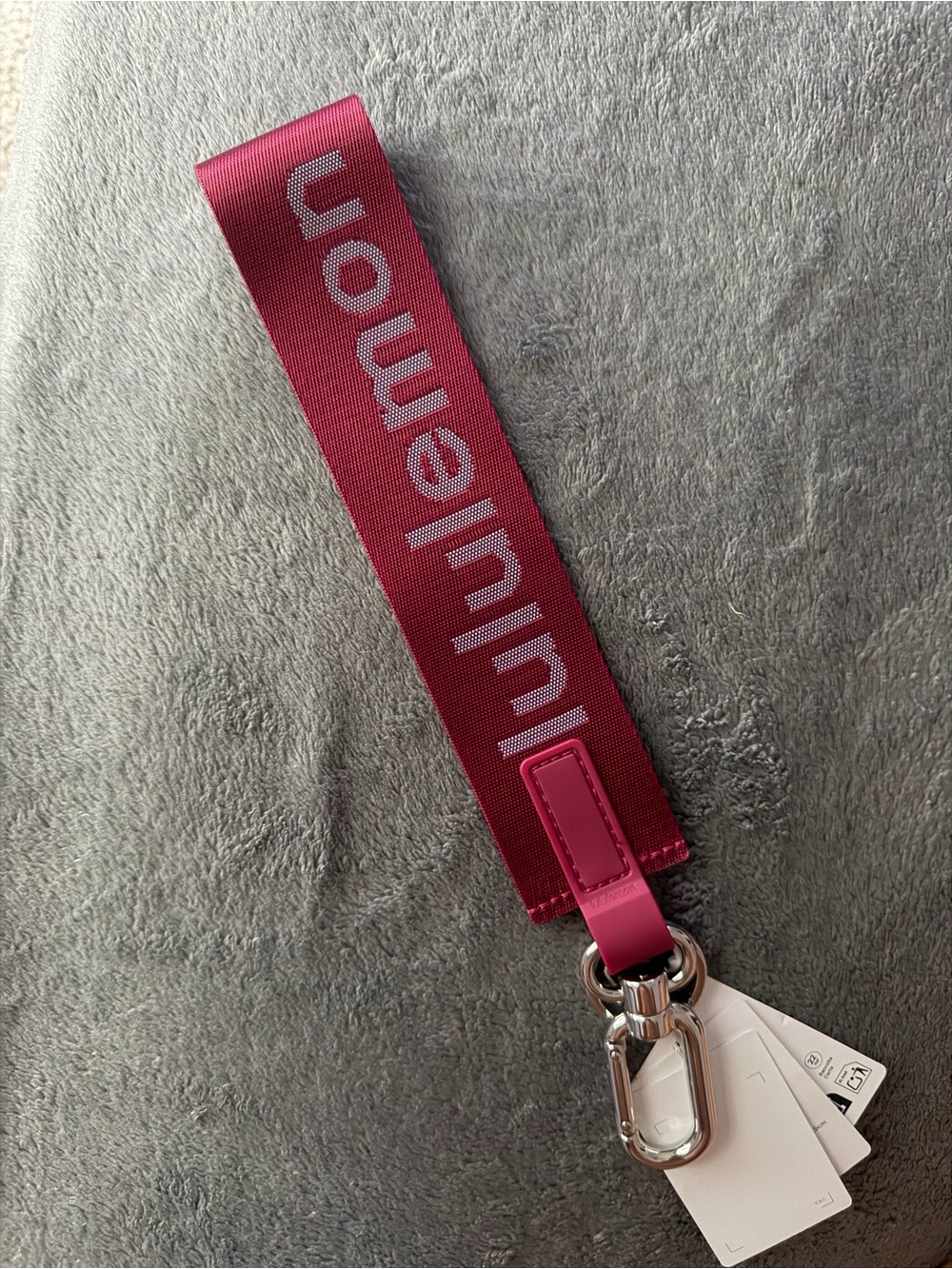 lululemon athletica Pink Logo Wrist Key Strap